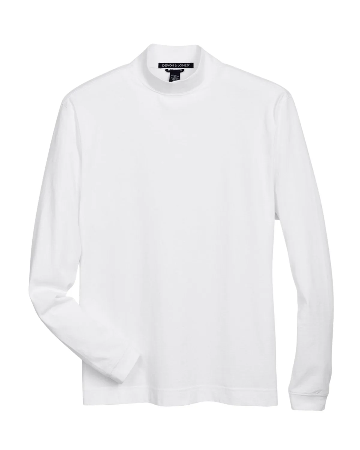 Devon & Jones Adult Sueded Cotton Jersey Mock Turtleneck