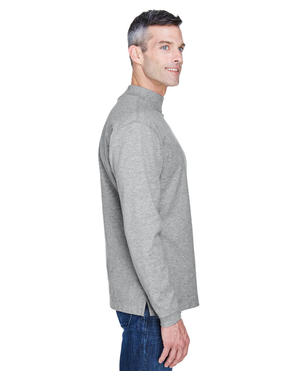 Devon & Jones Adult Sueded Cotton Jersey Mock Turtleneck