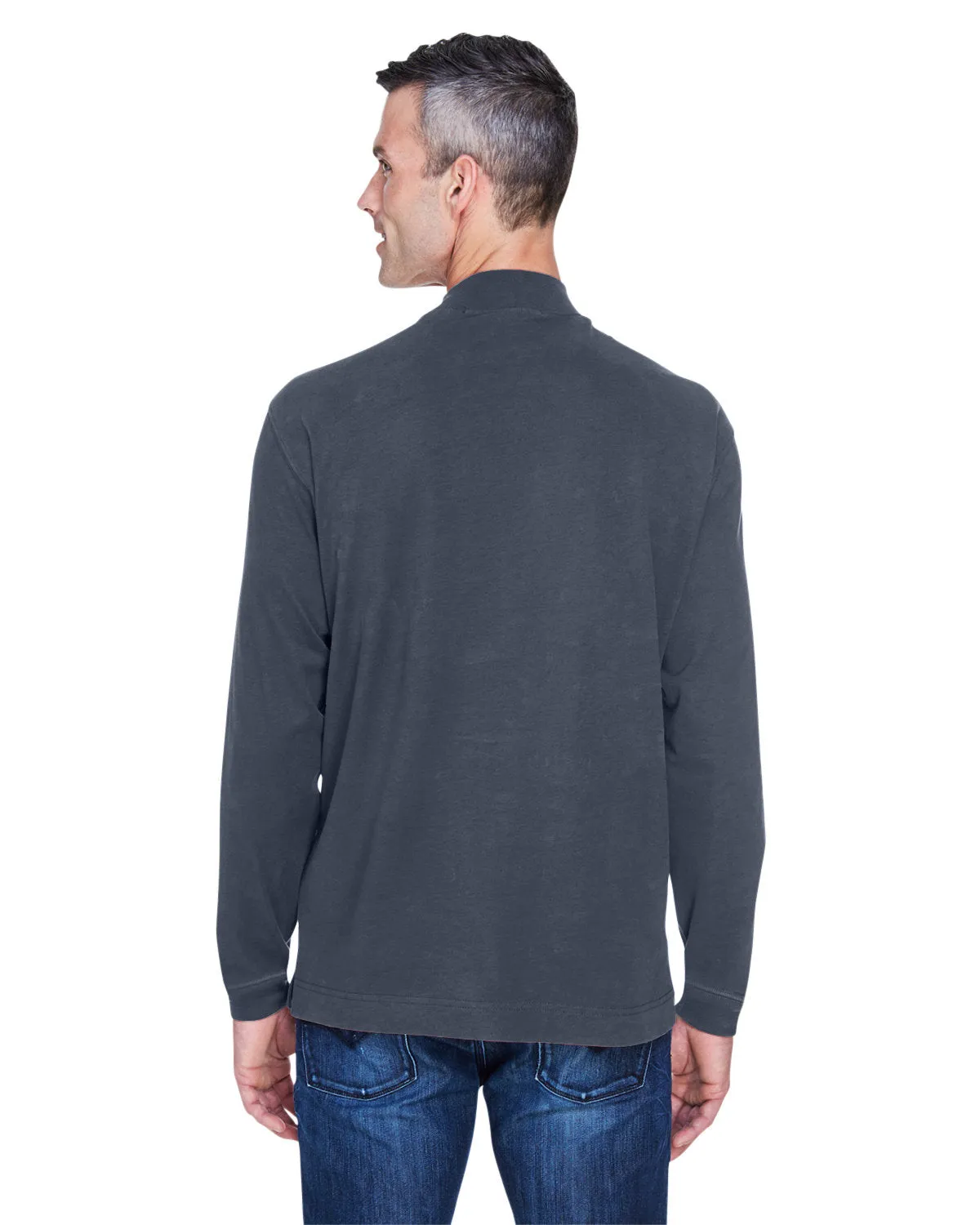 Devon & Jones Adult Sueded Cotton Jersey Mock Turtleneck