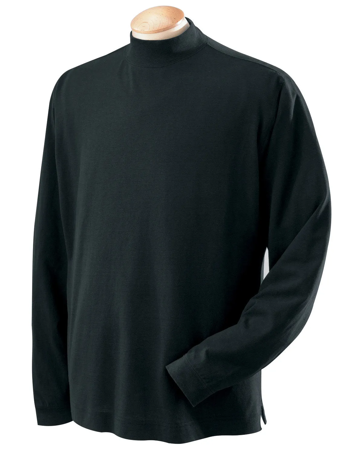 Devon & Jones Adult Sueded Cotton Jersey Mock Turtleneck