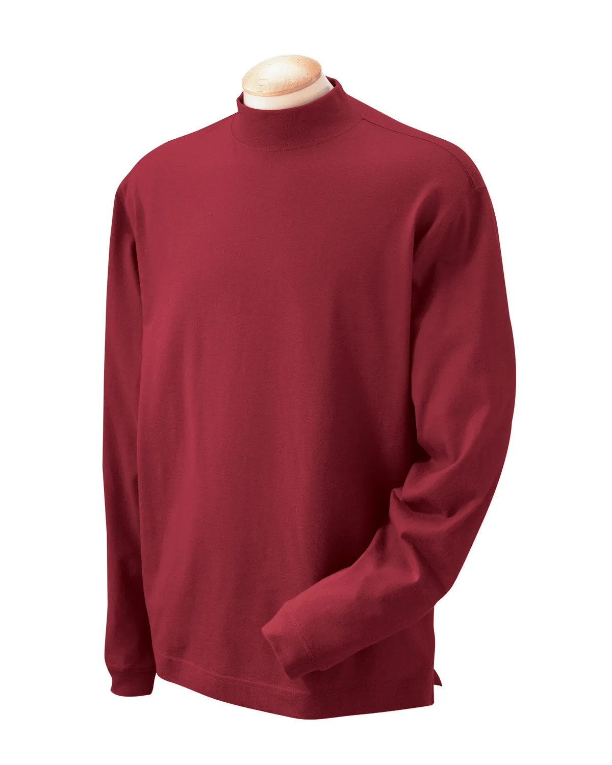 Devon & Jones Adult Sueded Cotton Jersey Mock Turtleneck