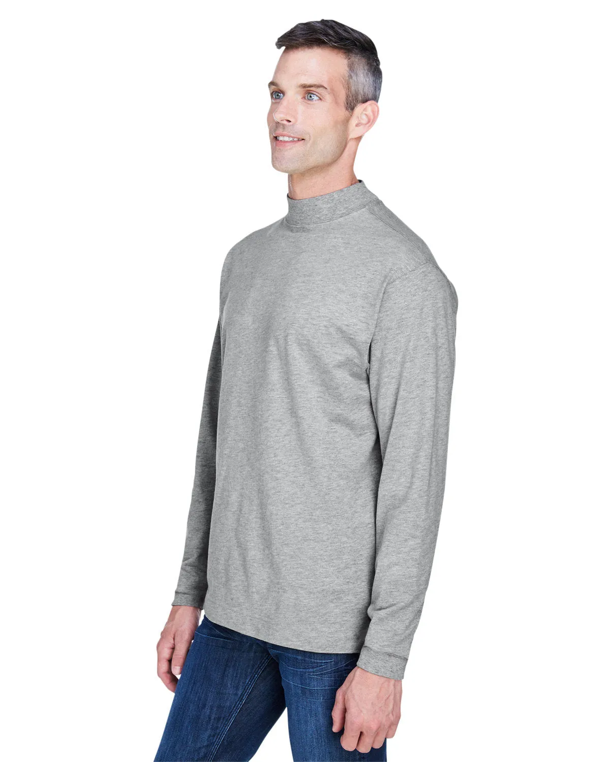 Devon & Jones Adult Sueded Cotton Jersey Mock Turtleneck