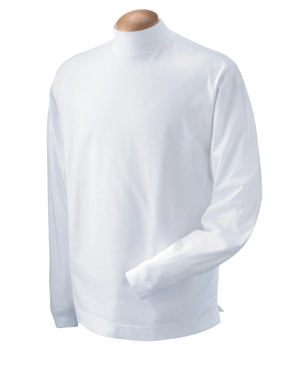 Devon & Jones Adult Sueded Cotton Jersey Mock Turtleneck