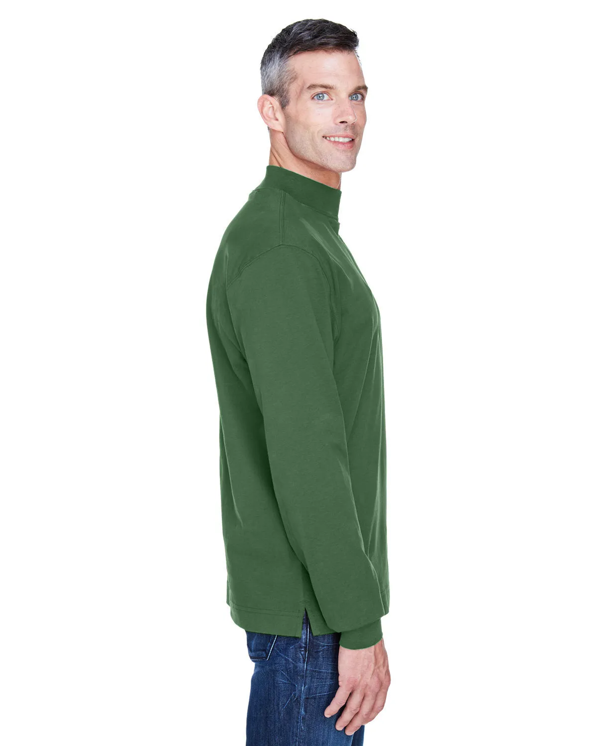 Devon & Jones Adult Sueded Cotton Jersey Mock Turtleneck