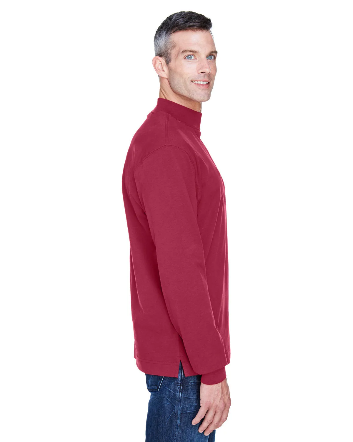 Devon & Jones Adult Sueded Cotton Jersey Mock Turtleneck