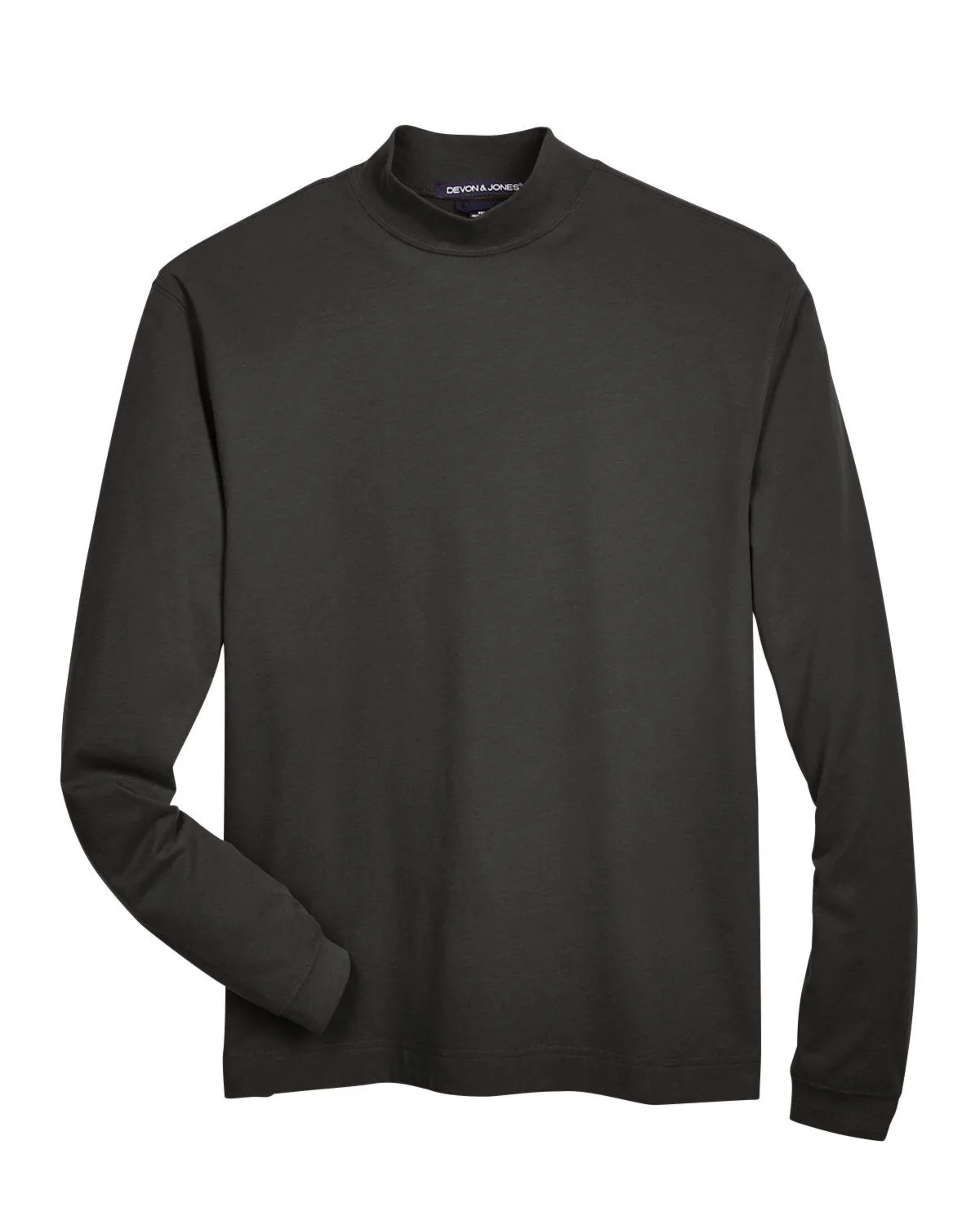 Devon & Jones Adult Sueded Cotton Jersey Mock Turtleneck