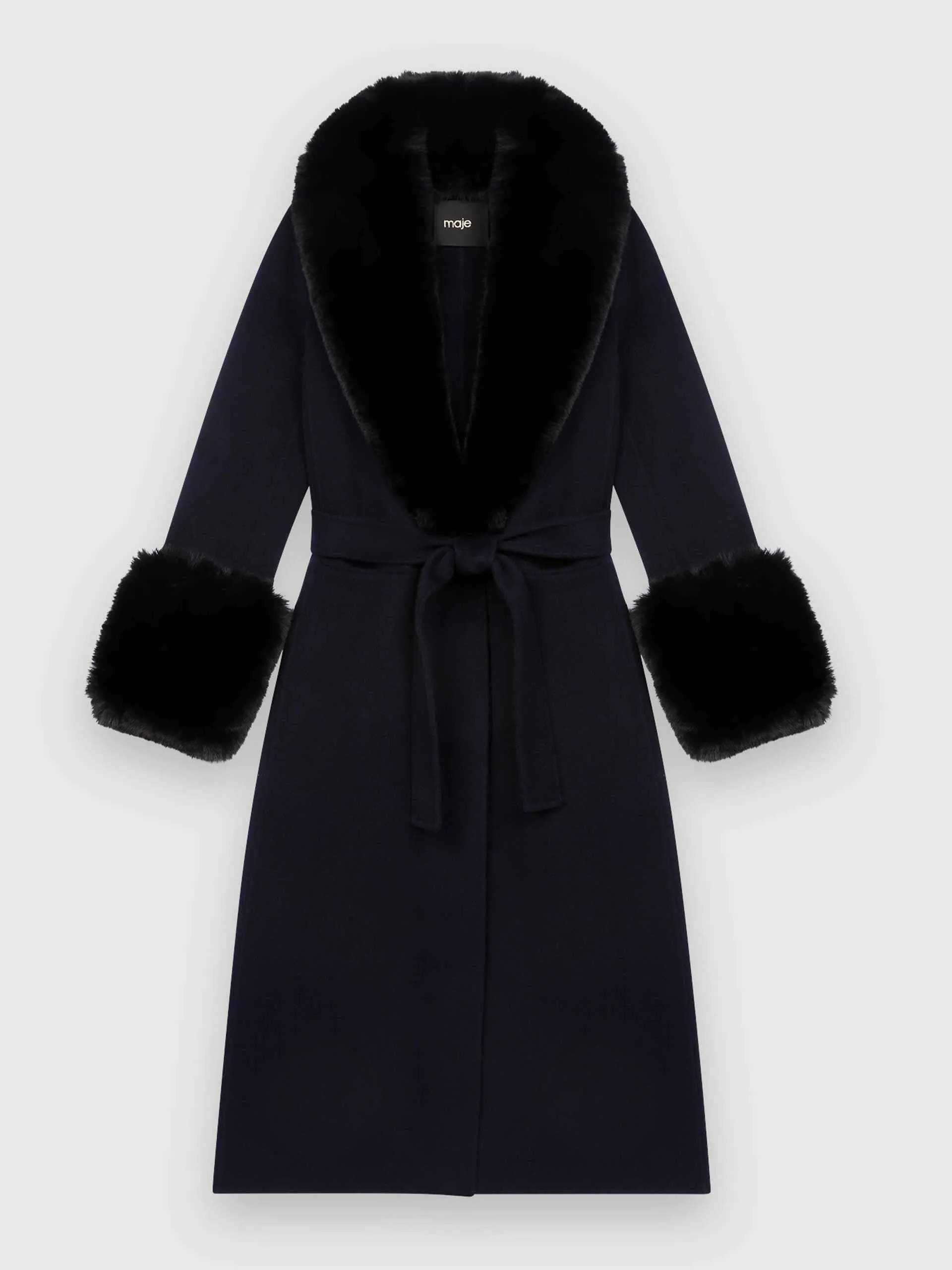 Double-faced faux fur coat