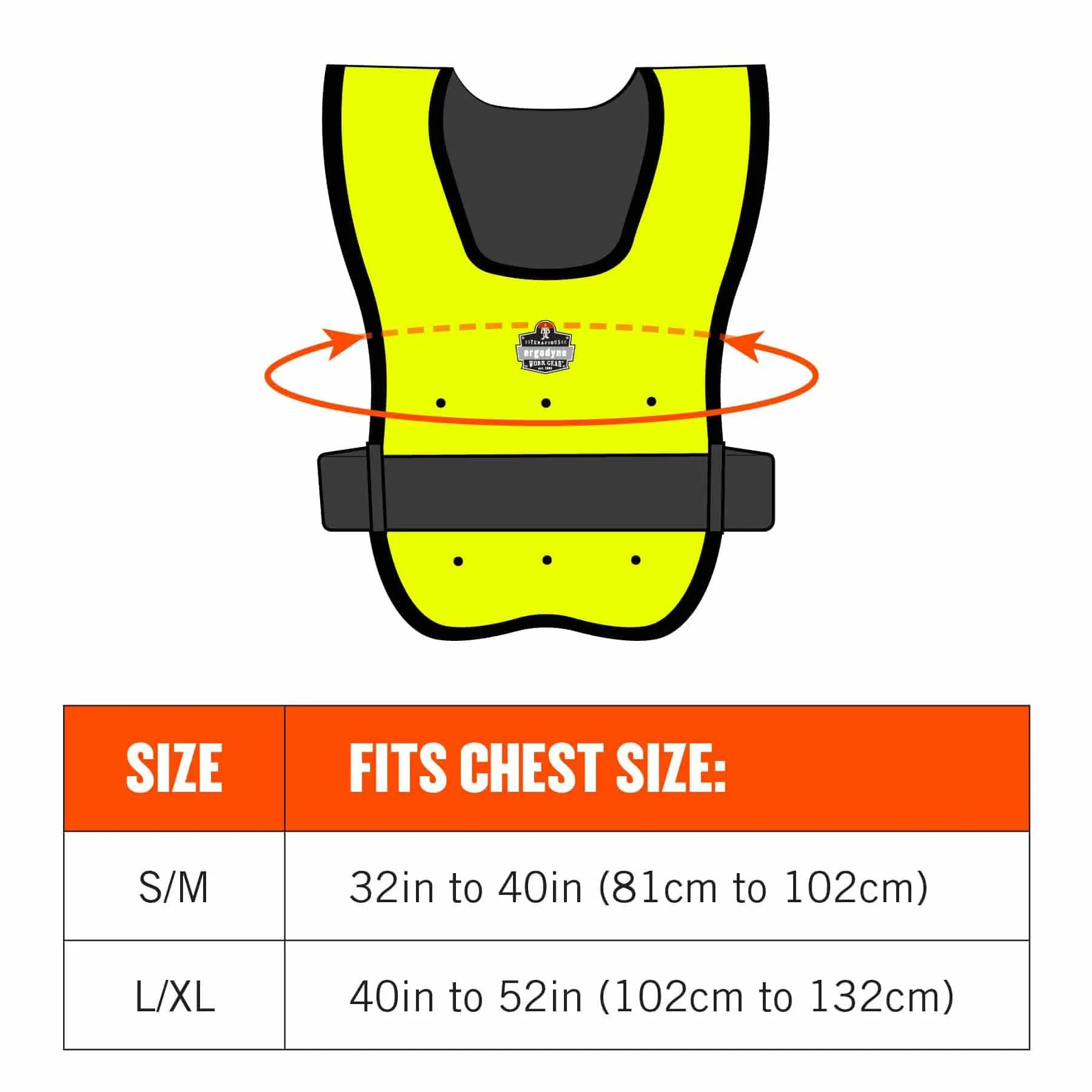 Ergodyne 12683 6687 S/M Lime Economy Dry Evaporative Cooling Vest - Elastic