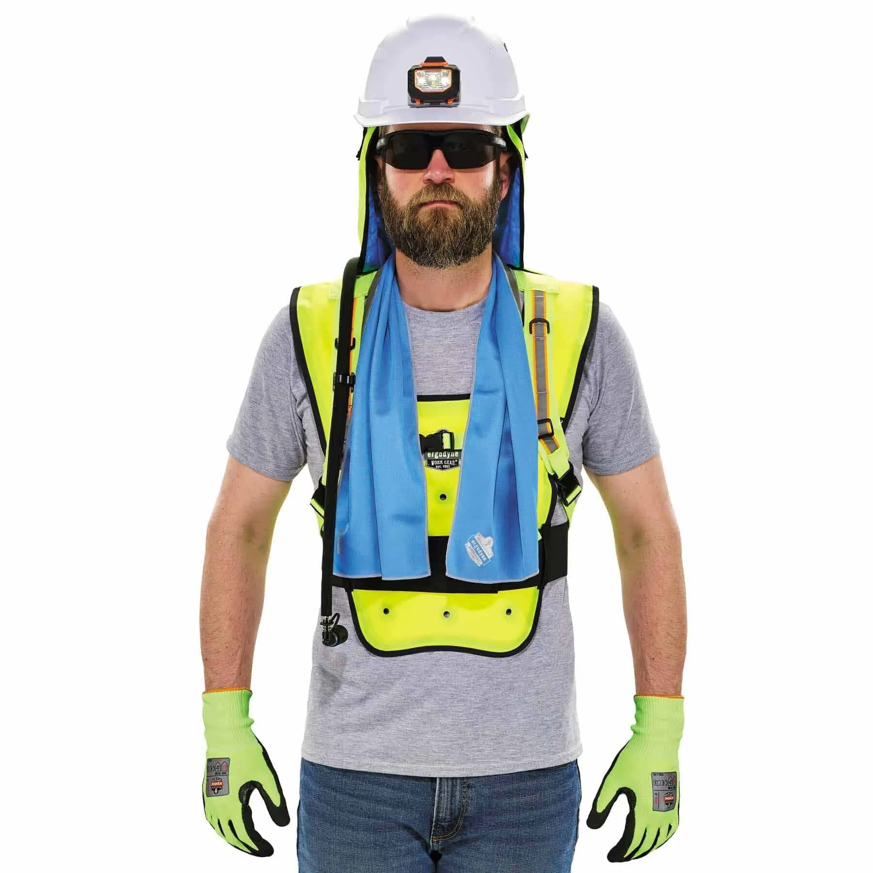 Ergodyne 12683 6687 S/M Lime Economy Dry Evaporative Cooling Vest - Elastic