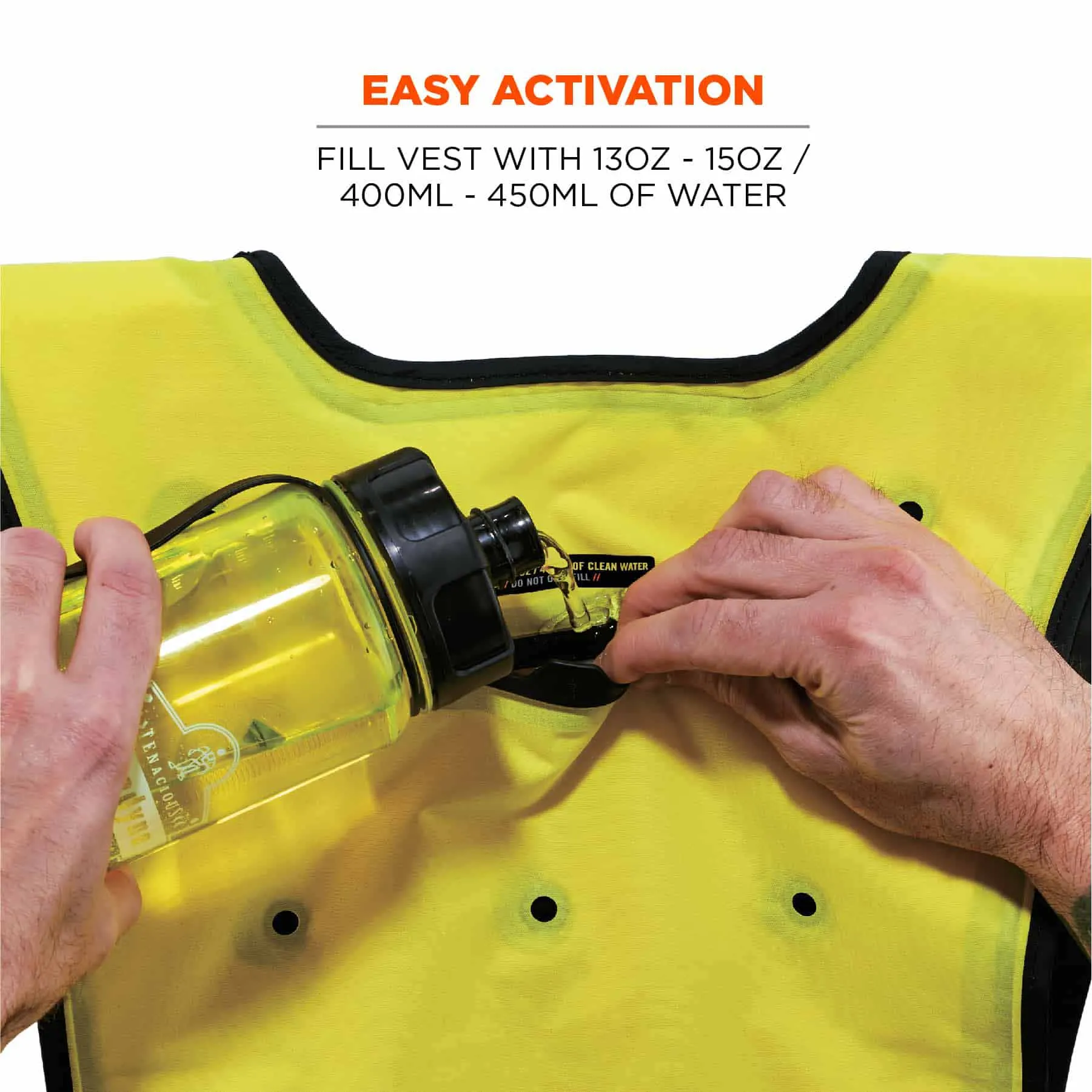 Ergodyne 12683 6687 S/M Lime Economy Dry Evaporative Cooling Vest - Elastic