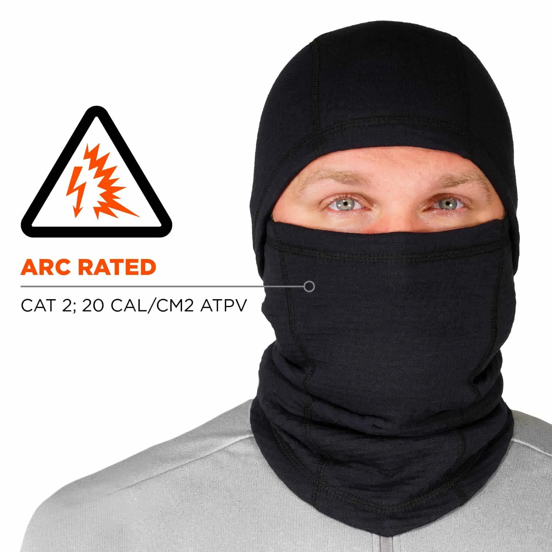 Ergodyne 16847 6847  Black FR Balaclava Face Mask - Dual Compliant