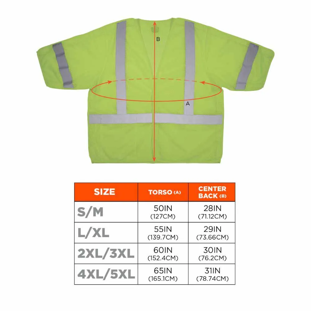 Ergodyne 23055 8315BA L/XL Lime Hi Vis Breakaway Safety Vest HL