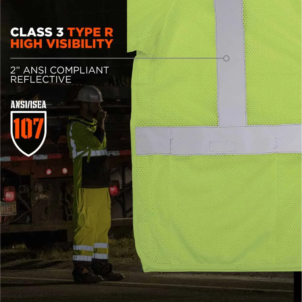 Ergodyne 23055 8315BA L/XL Lime Hi Vis Breakaway Safety Vest HL