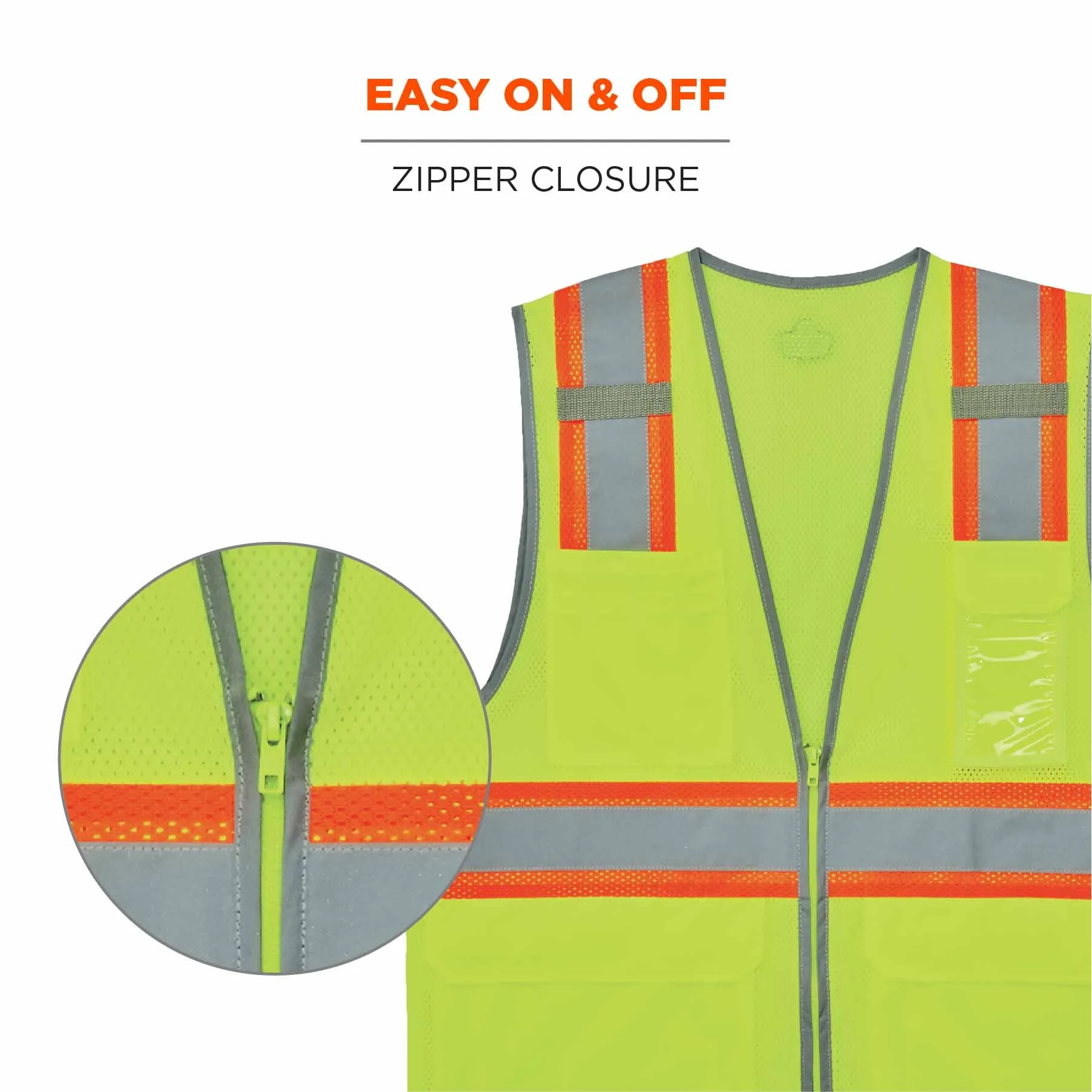 Ergodyne 24566 8246Z-S 2XL Lime Class 2 Two-Tone Mesh Vest - Single Size