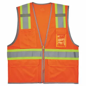 Ergodyne 24576 8246Z-S 2XL Orange Class 2 Two-Tone Mesh Vest - Single Size