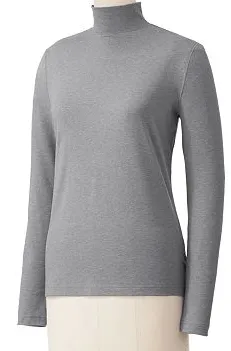 Essential Solid Mockneck Cotton Top  Shirt