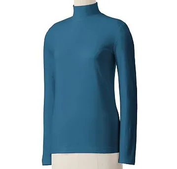 Essential Solid Mockneck Cotton Top  Shirt