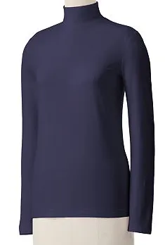 Essential Solid Mockneck Cotton Top  Shirt