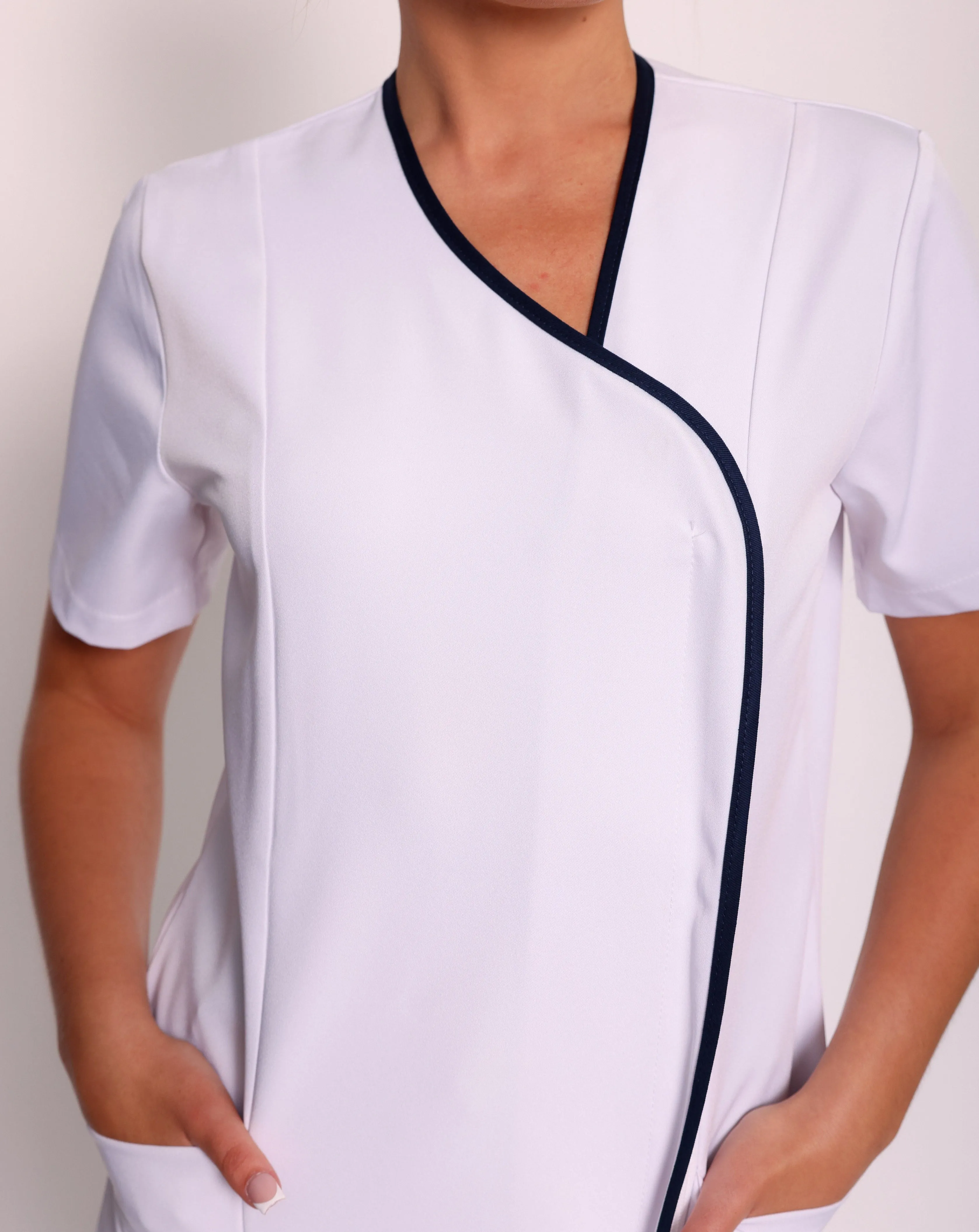 Eternity Women's Healthcare Tunic - White / Navy