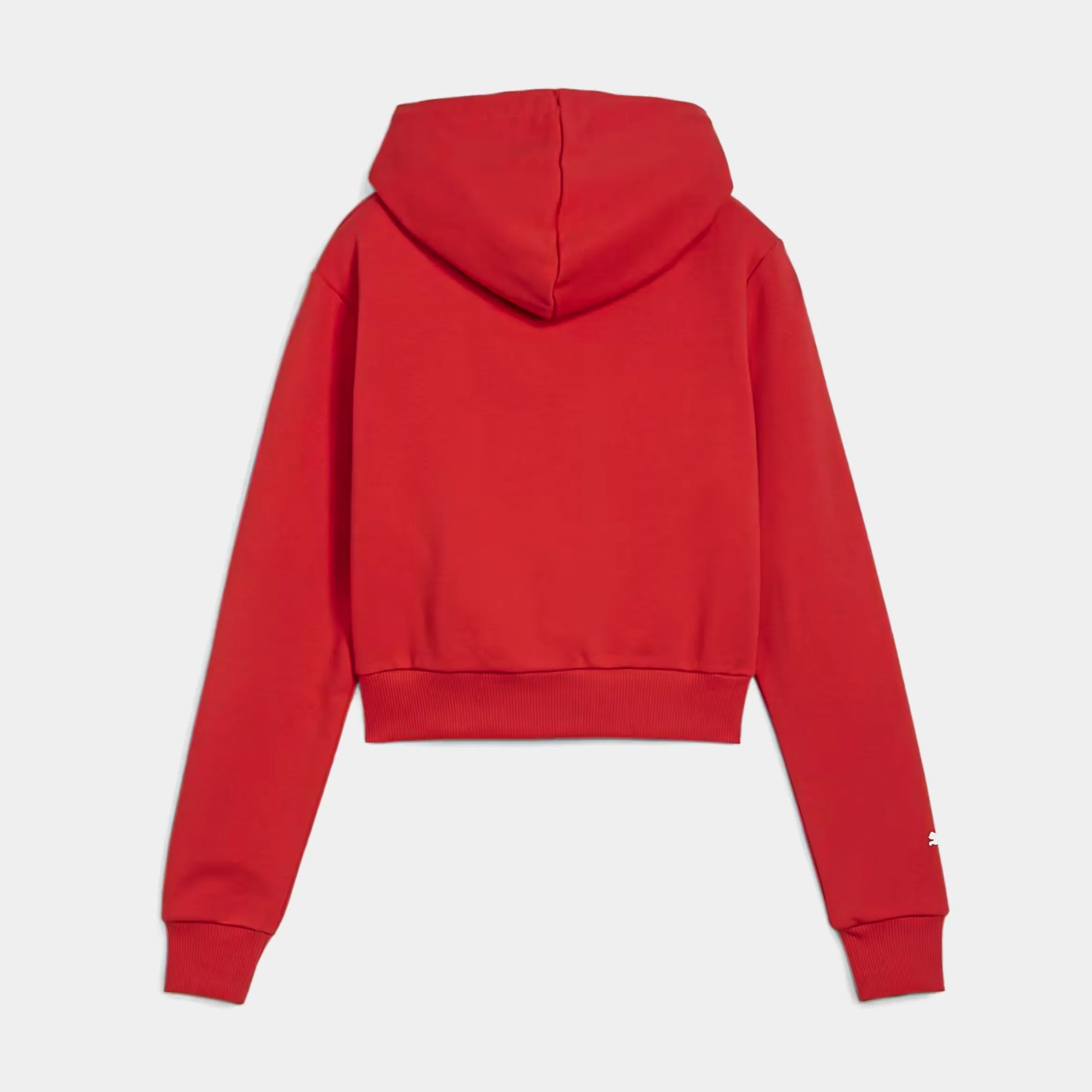 F1 Motorsport Cropped Pullover Womens Hoodie (Red/White)