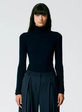 Featherweight Ribbed Sweater Turtleneck Pullover