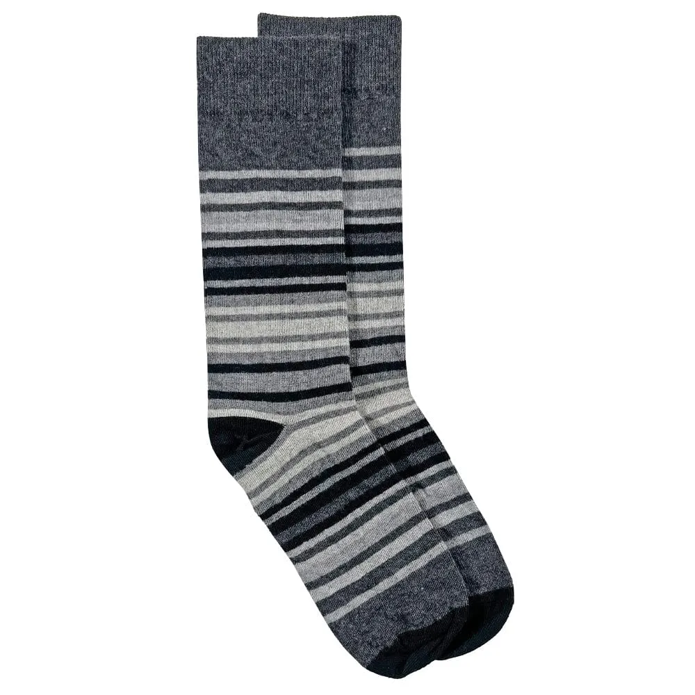 Festival Stripe Wool Sock - Charcoal