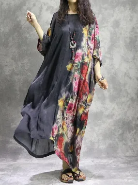 Floral Loose Casual Maxi Dress