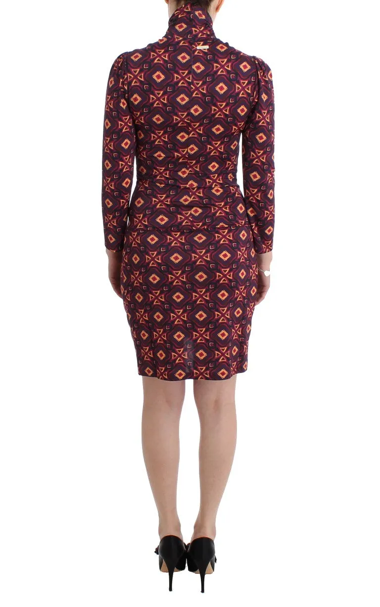 GF Ferre Multicolor Longsleeved Turtleneck Viscose Dress