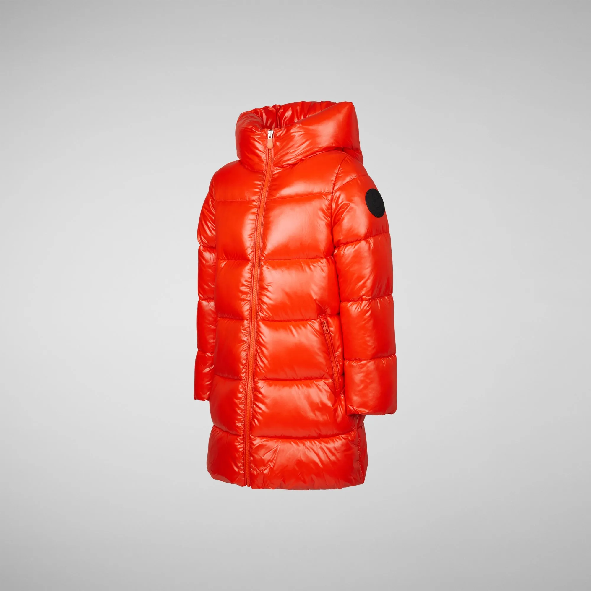 Girls' Millie Hooded Puffer Coat in Poppy Red