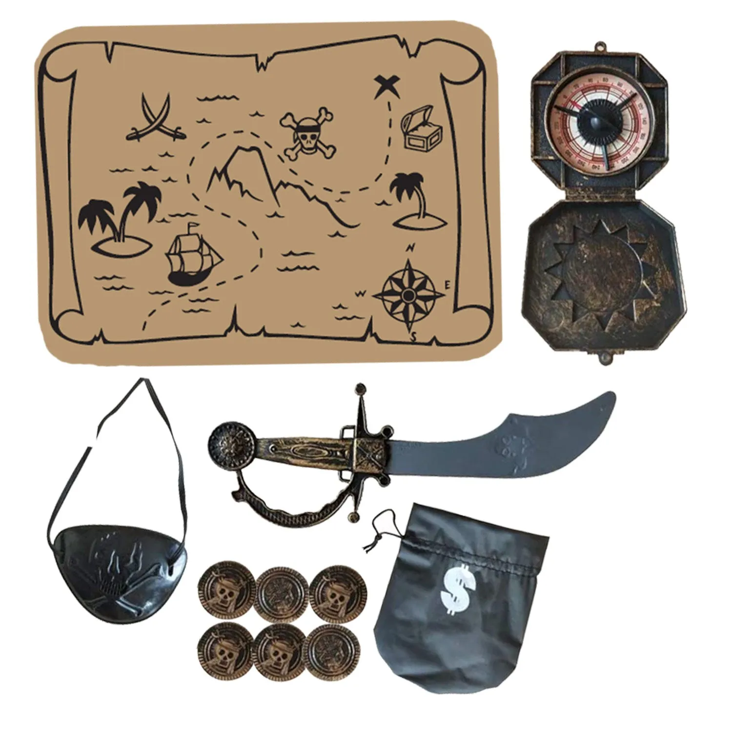 Girls Pirate Costume & Accessories Complete Set