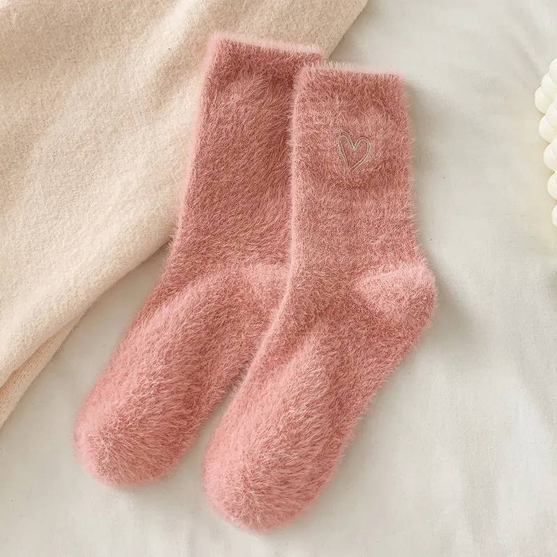 Gohobi Pink Heart Velvet Socks