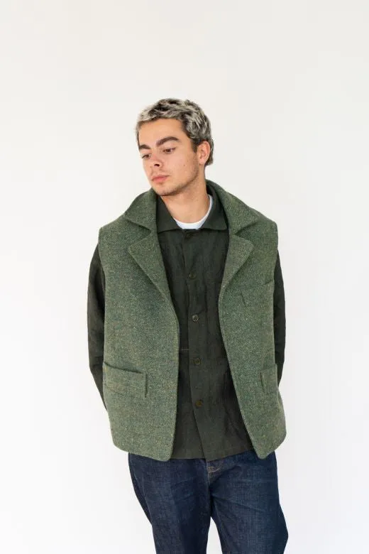 Green Irish Tweed Gilet