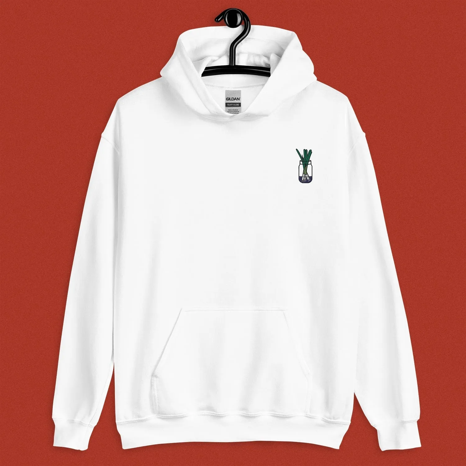 Green Onion Embroidered Hoodie