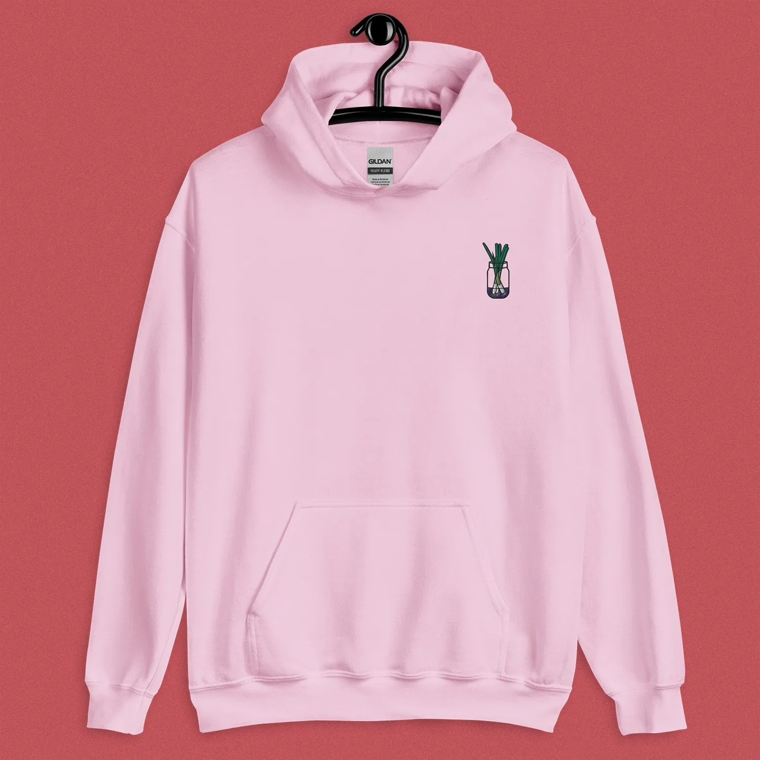 Green Onion Embroidered Hoodie