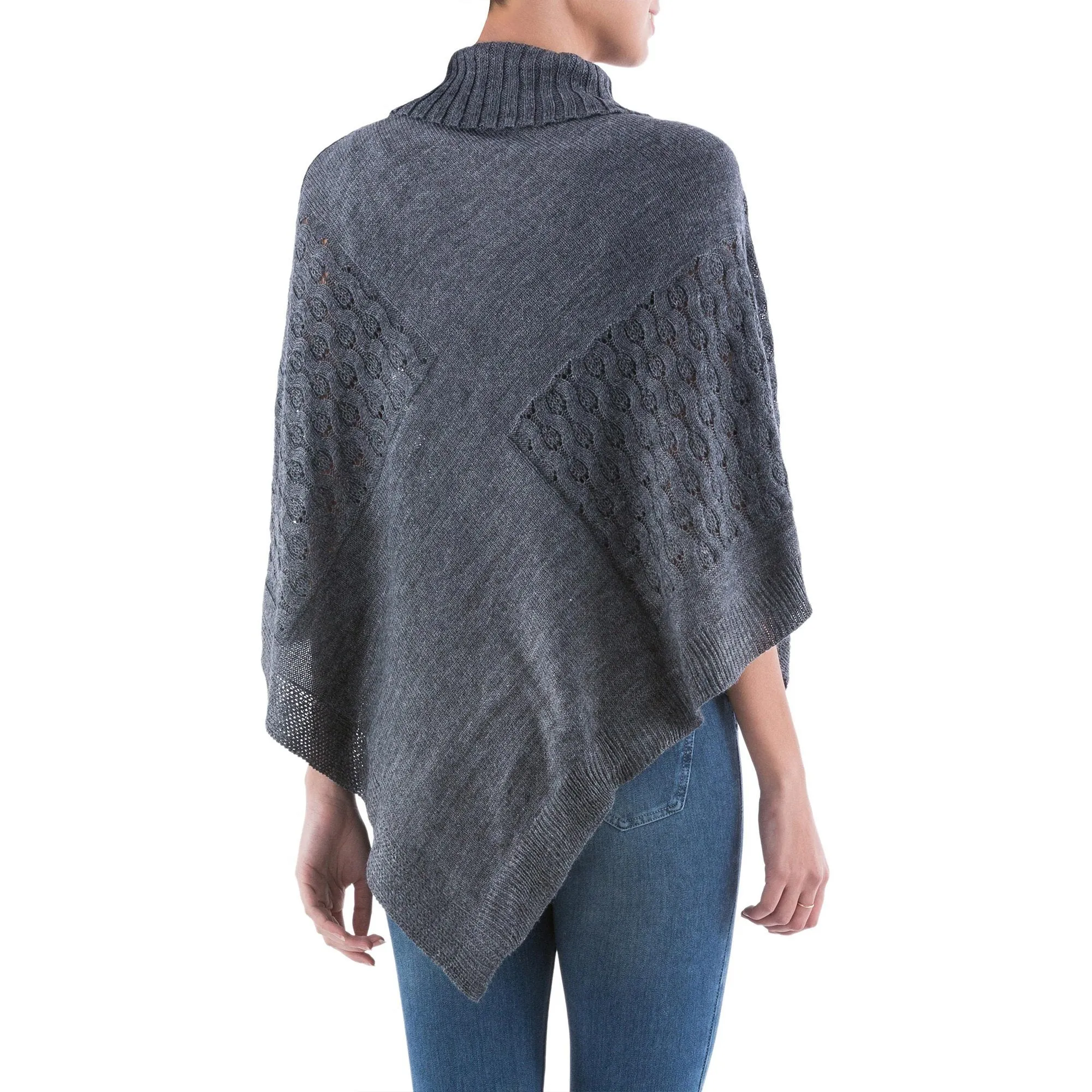 Grey Knit Poncho