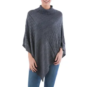 Grey Knit Poncho