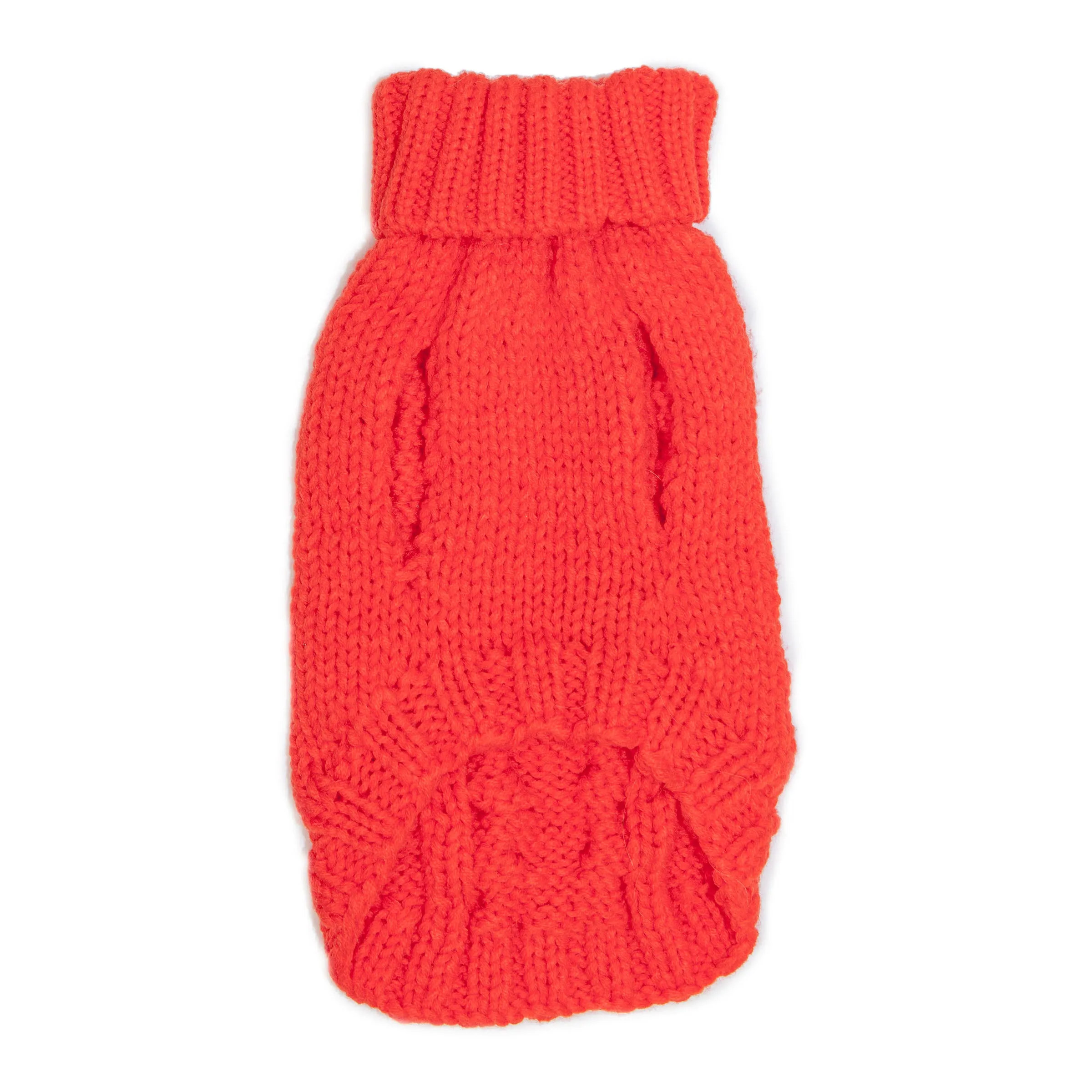 Hand Knit Turtleneck Sweater in Papaya Electric (Dog & Co. Exclusive) (FINAL SALE)