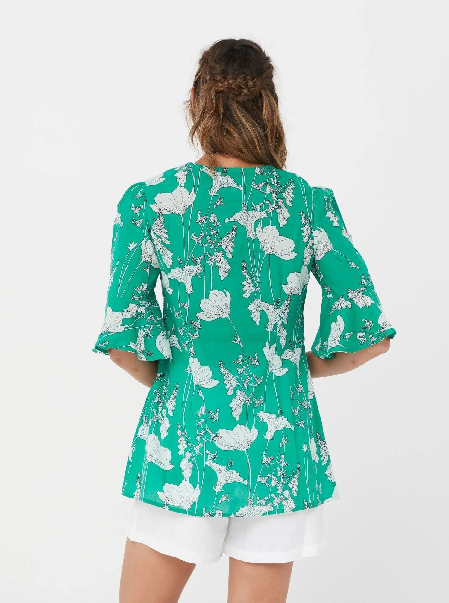 Hanneli Top - Green Print/Viscose