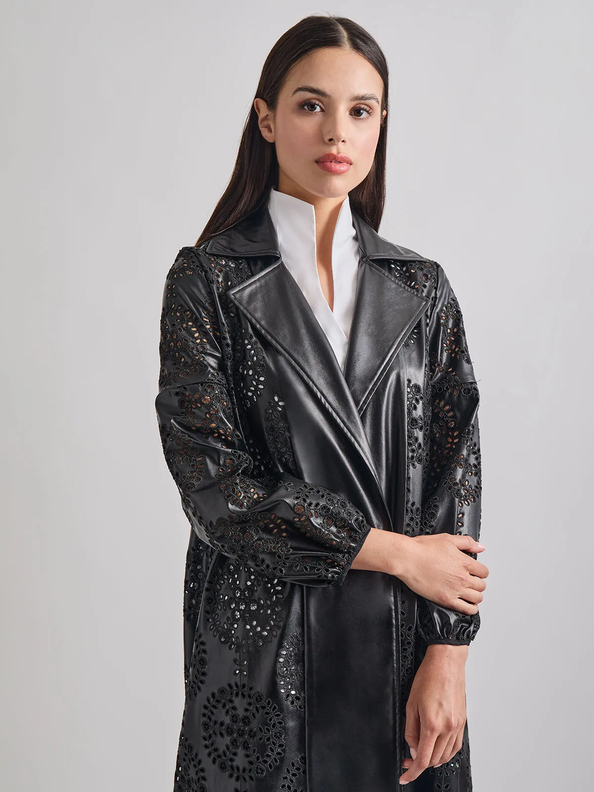 Heritage Fit Open Front Vegan Leather Jacket