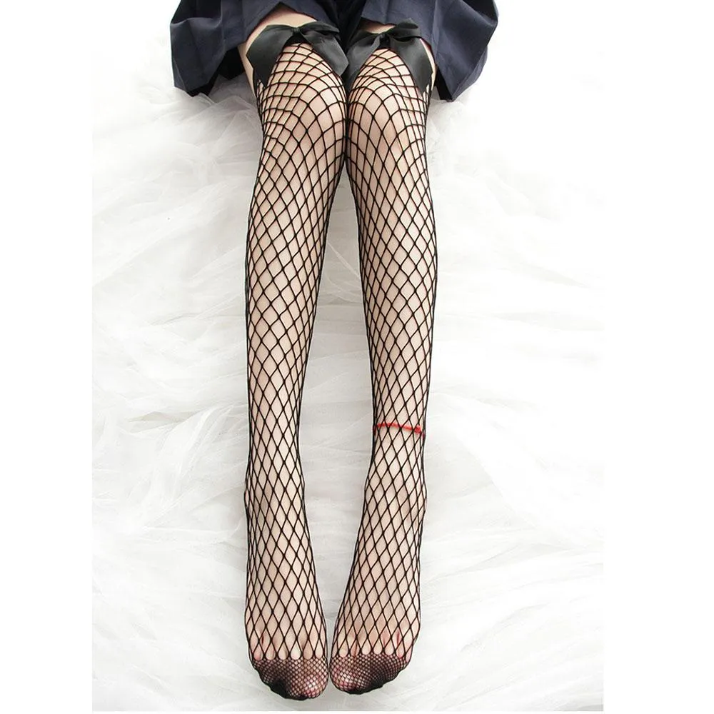 High Tight Ribbon Fishnet Socks SD01171