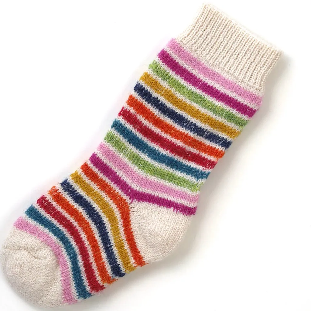 Hirsch Natur Child Sock, Rainbow Stripe