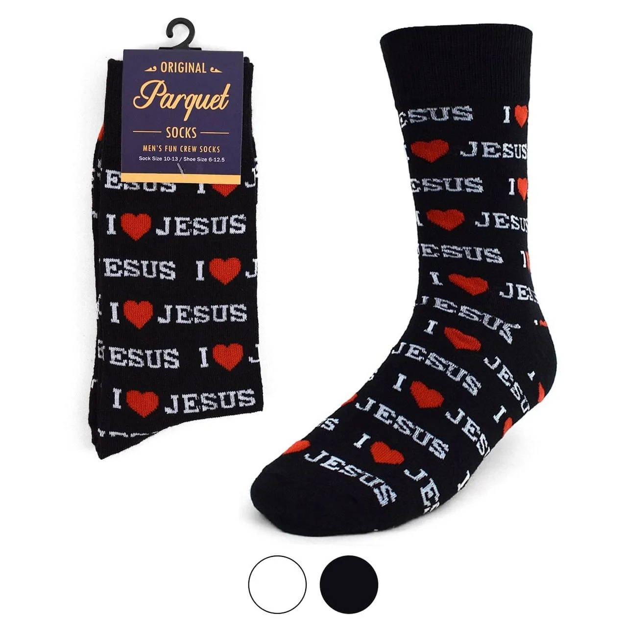 I Love Jesus or Bible Faith Inspired Christian Crew Socks for Men or Women