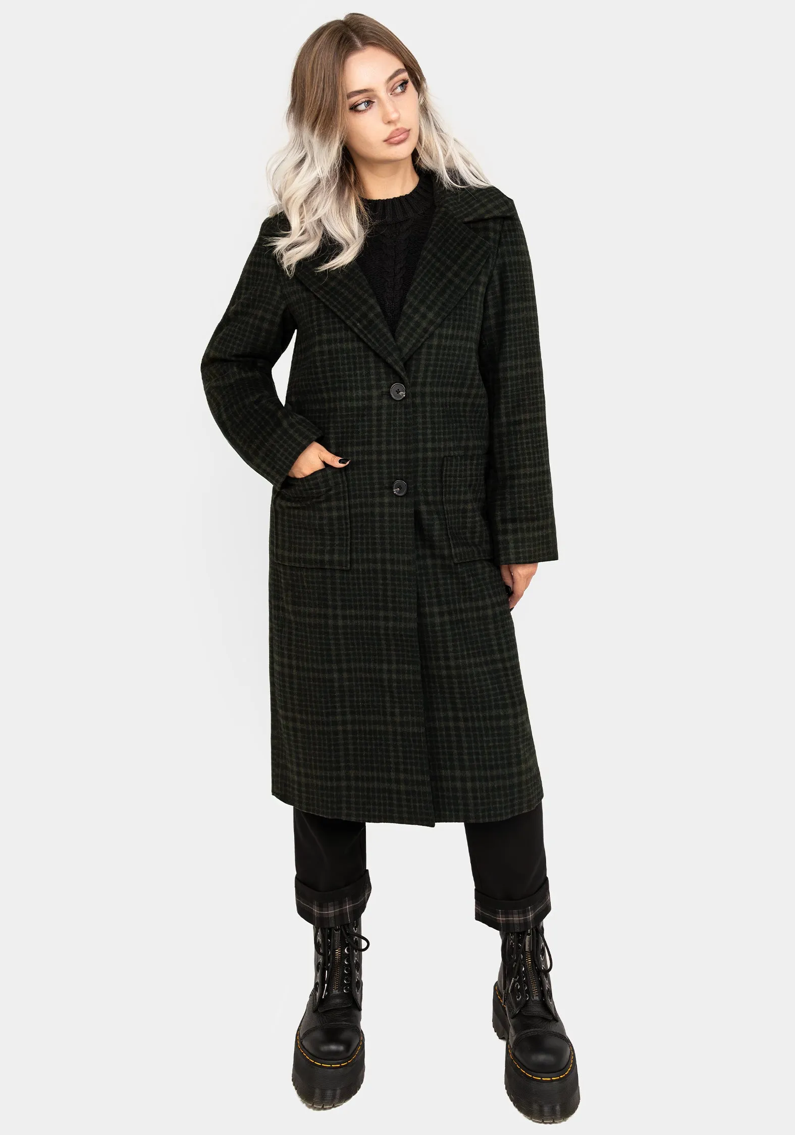 Jackdaw Check Wool Blend Duster Coat