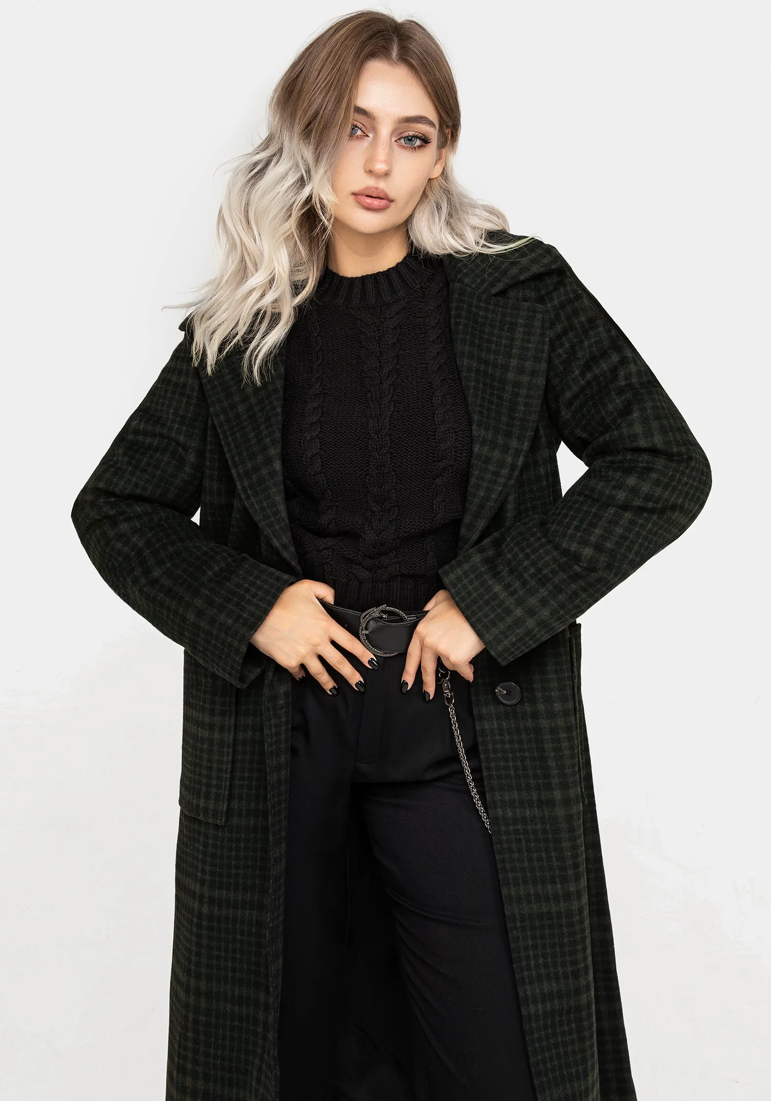 Jackdaw Check Wool Blend Duster Coat