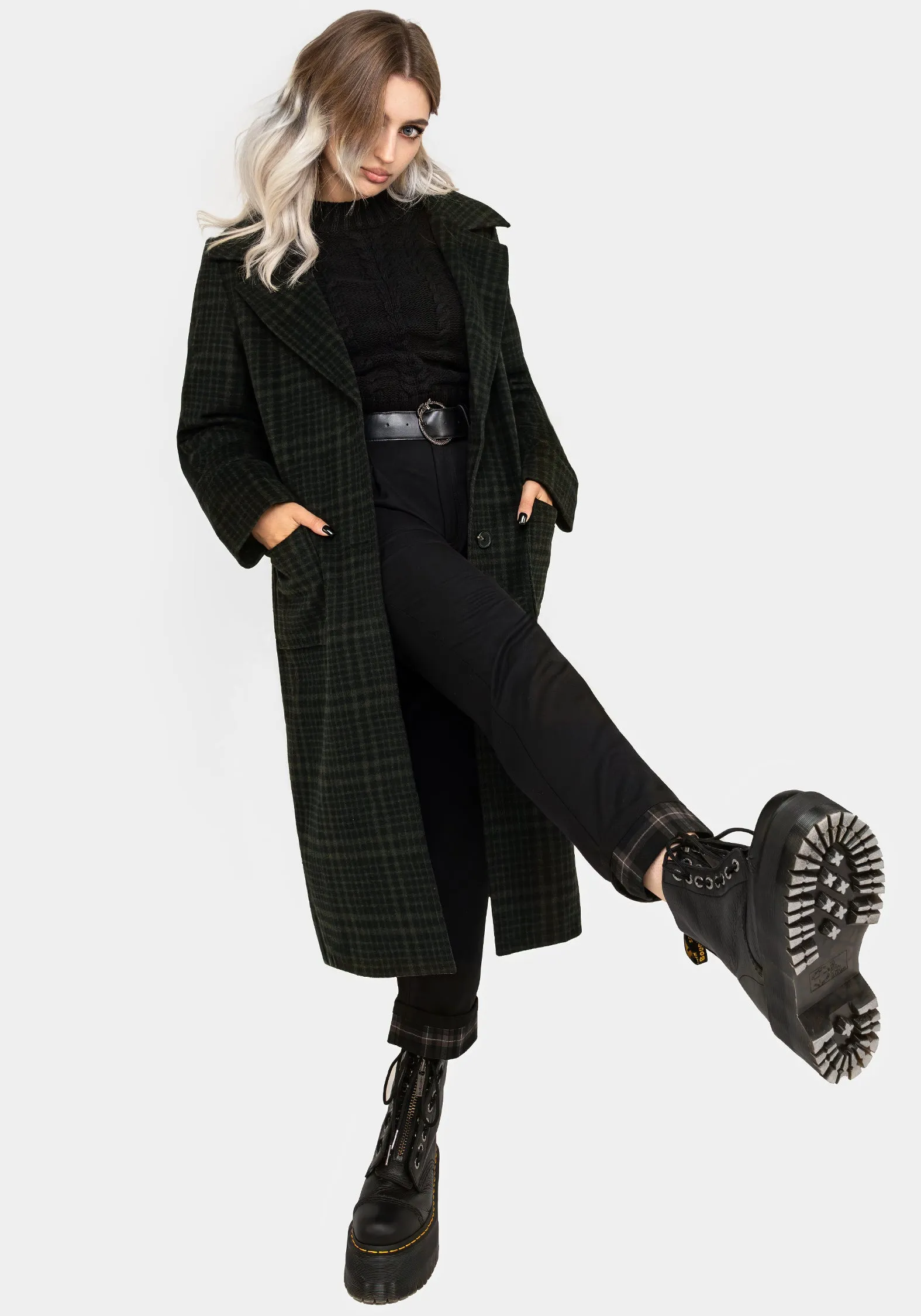 Jackdaw Check Wool Blend Duster Coat