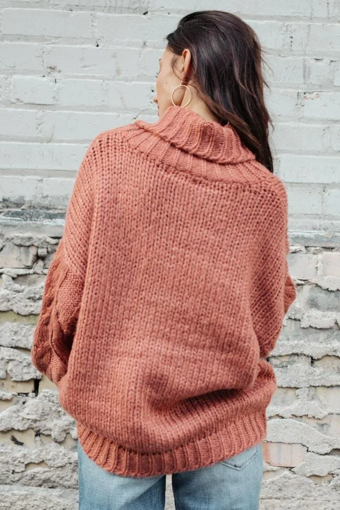 Jolene Turtleneck Sweater in Rust