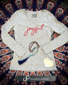 Joyful, V-Neck Long sleeve Tee