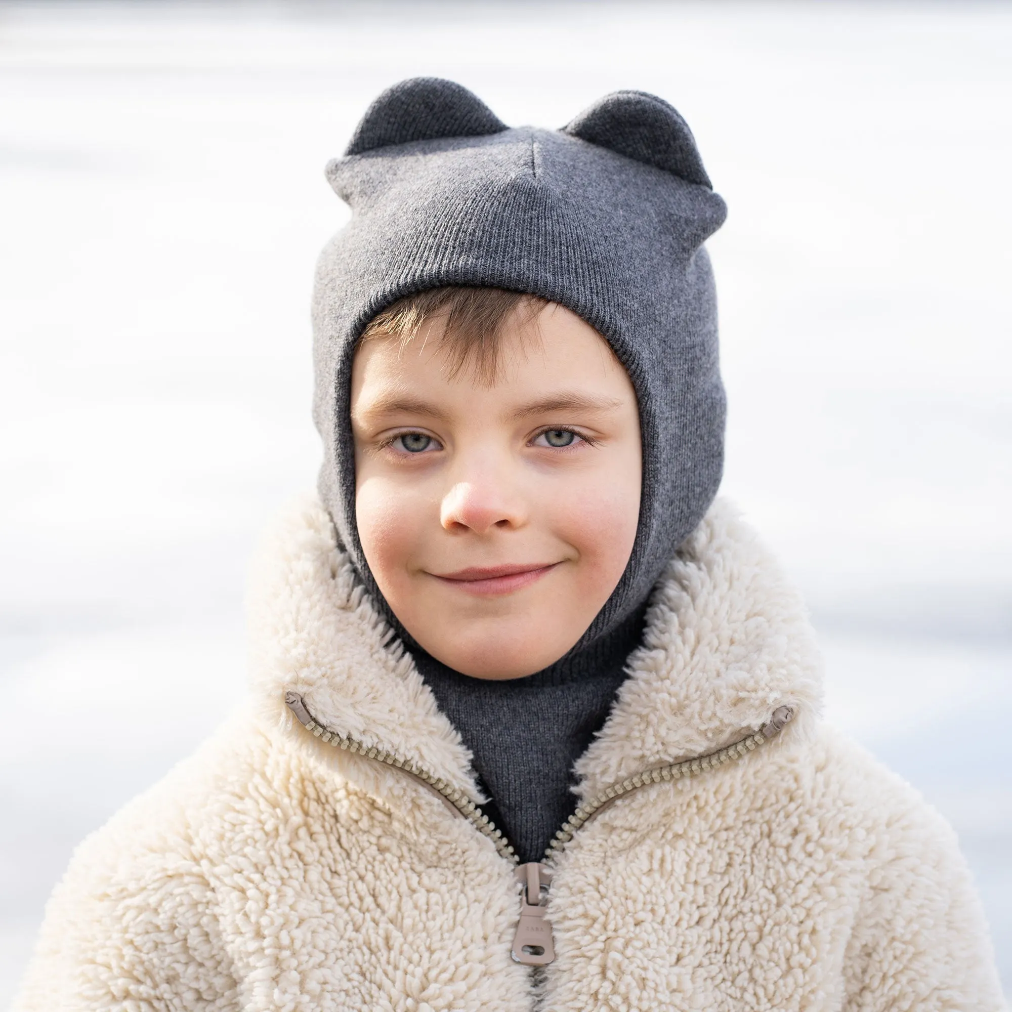 Kids' Knit Balaclava & Mittens Cashmere Blend 2-Piece