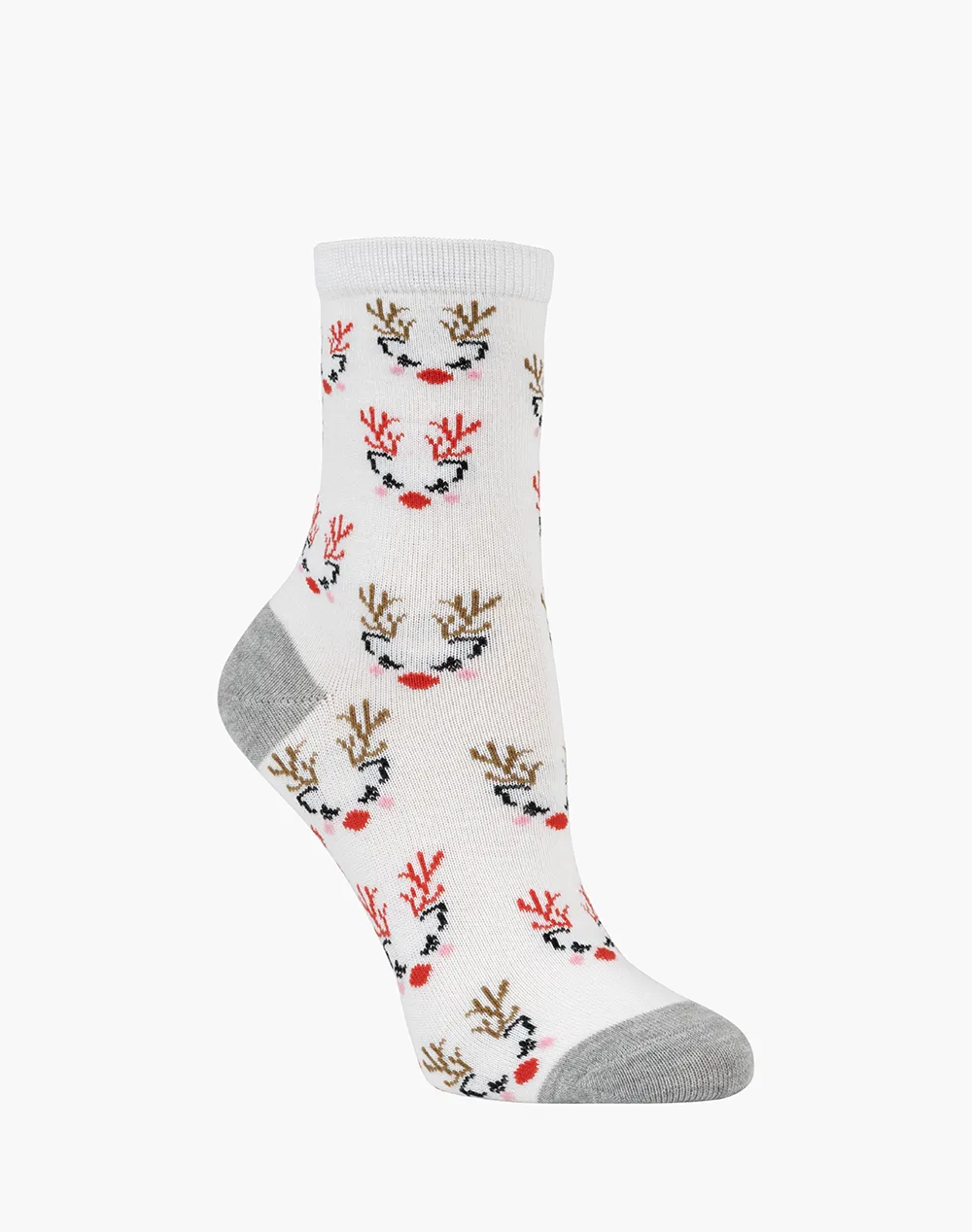 KIDS REINDEER FACES BAMBOO SOCK