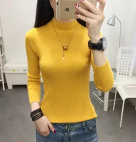 Knitted Turtleneck Sweater Casual Soft Jumper Long Sleeve